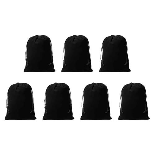 Drawstring Dice Bag 5.91" x 7.87" Durable Flocking Cloth Tarot Card Bag Perfect for Dice Storage & Jewelry & Chess & Cosplay Coin & Board Gaming Accessories (Black, 7pcs) - color: Black, size: 5.91"x7.87"