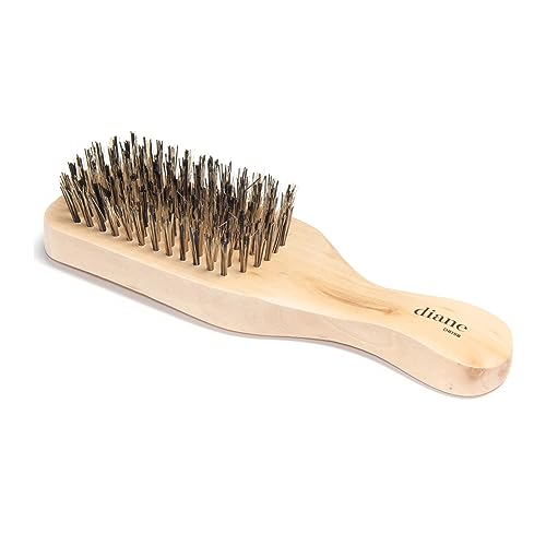Diane Reinforced Boar Bristle Club Wave Brush for Men and Barbers – Hard Bristles for Thick to Coarse Hair – Use for Detangling, Smoothing, Wave Styles, Restore Shine and Texture - color: Tan, size: Size 9 (Pack of 1)