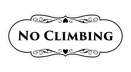Signs ByLITA Designer No Climbing (White) - Small - color: White, size: 2 x 5" - Small (1 Pack)