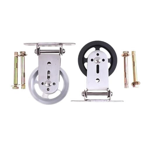 U Groove Stainless Steel Wall Pulley Wall-Mounted Silent Pulley System | 360° Rotating Cable Machine for Full-Body Strength Training(ColorA) - color: ColorA