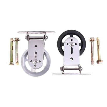 U Groove Stainless Steel Wall Pulley Wall-Mounted Silent Pulley System | 360° Rotating Cable Machine for Full-Body Strength Training(ColorA) - color: ColorA