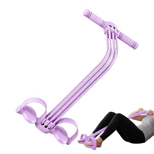 Multifunction Tension Rope Six-Tube Elastic Stretching Tension Rope | Balanced Resistance Band for Home Gym Yoga Workout Exercise Indoor Outdoor Strength Training Stretching Leg Arm Body - color: Purple
