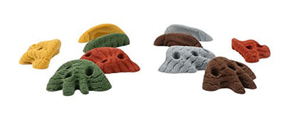 Atomik Rock Climbing Holds Set of 10 Screw-On Dripstone Incut Crimp Style 1 in Assorted Earth Tones