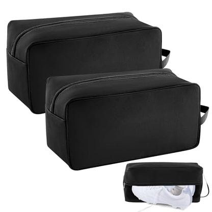 2 Pack Smell Proof Shoe Cleat Bag for Travel Odor Absorbing Water Resistant Soccer Golf Shoe Storage Organizer Pouch with Zipper for Gym Sports Travel Work