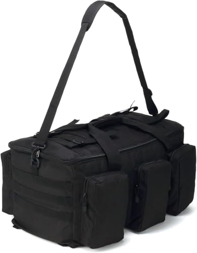 3 In 1 Military Duffel Bag 50L Gym Bag for Men Convertible Weekender Backpack for Sports Travel Basketball - color: 50L-Black