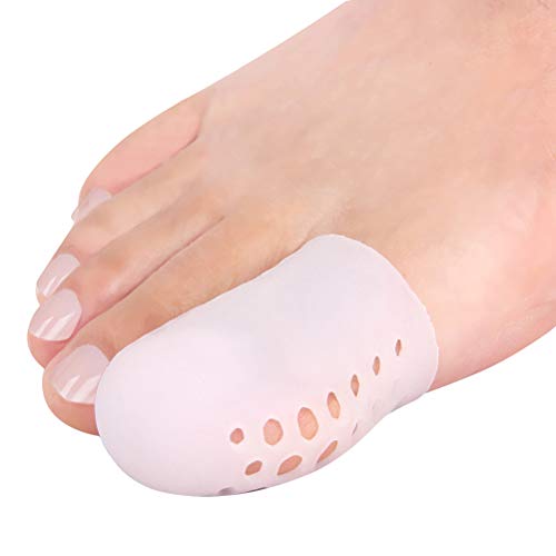 Big Toe Protectors, 10 Packs of Breathable Big Toe Caps, Silicone Toe Covers for Big Toe, Calluses, Blisters, Hammer Toe, Provide Pain Relief from Missing, Reduce Friction. - color: White - Large