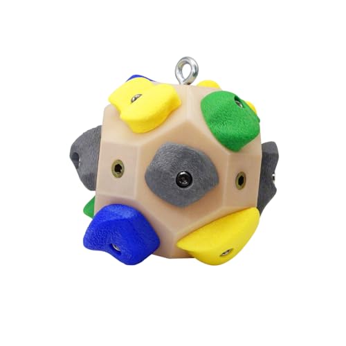 Customizable Boulder Block, Pinch Block, with 12 Mini Climbing Holds - Portable Plastic Grip Strength Trainer & Fingerboard Alternative - Home Gym Rock Climbing Gear - color: Beige