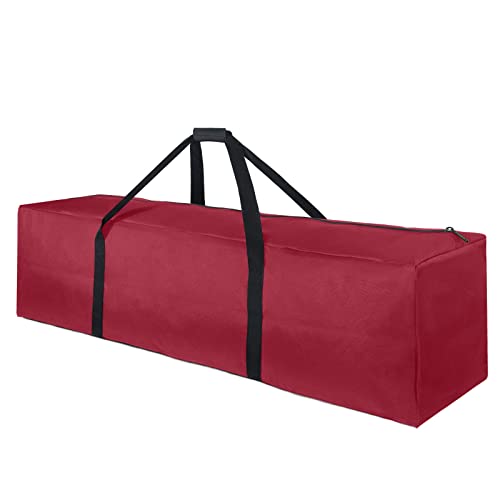 TOPDesign 1-Pack 46 Inch Extra Large Zippered Duffel Bag for Travel Camping Sports Equipment Storage, Waterproof Foldable Luggage Bag with Padded Handles (Red) - color: Red, size: 46 Inches
