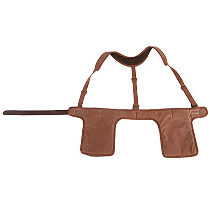 Tool Belt Bag with Suspenders-Carpenter Electrician Padded 5+ Pockets-Small | Heavy Duty Work Belt ,with Hammer Holder, Fit 28-42 inch Waist,Oil-Waxed Canvas, Leather Reinforcement, Multi-purpose Pockets