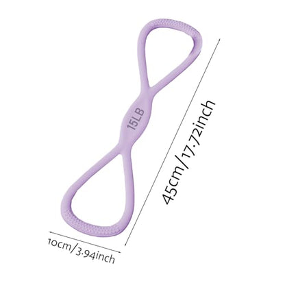 Silicone Figure 8 Resistance Bands for Full-Body Workouts – 15 LB Suitable for Shoulder, Back, and Arm Exercises - color: Pink