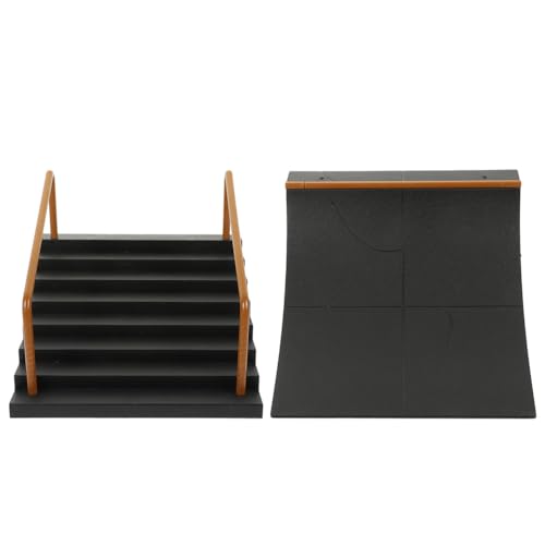 Gatuida Fingerboard Ramp Kit 2Pcs Mini Skateboard Park Accessories Finger Skateboard Obstacle Toy for Kids Indoor Play 5.51X5.11X4.52In