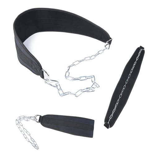 Dip Belt, 18.5x6 Inch Pull Up Belt with D-Ring & 35" Chain, Strong Nylon Weighted Pull Up, Replacement Gym for Exercising, Bodybuilding