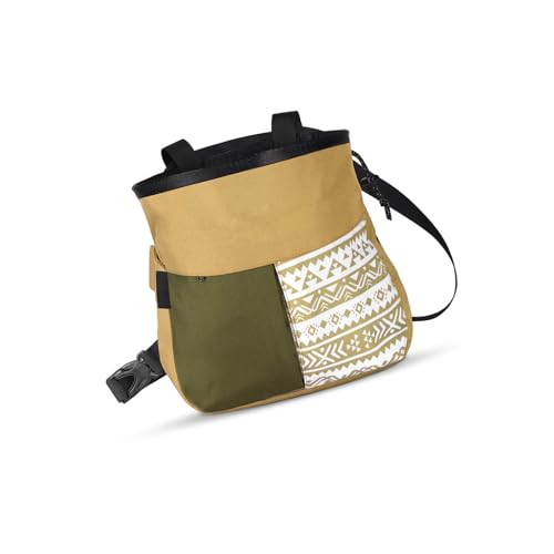 Outdoor Multifunctional Collection Bag for Climbers, Mountaineering Chalk Bag, Large Capacity, Phone Fit, Effortless Access, Red - size: Small Khaki