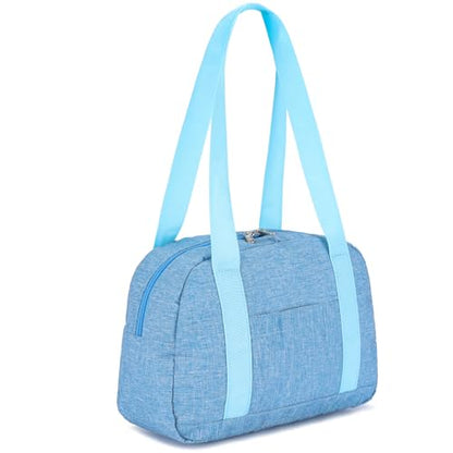 Mini Gym Bag for Women Girls, 12 inch Small Gym Tote, Lightweight Small Carry On Duffle Bag for Travel Sports - color: Light Blue
