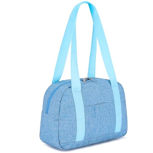 Mini Gym Bag for Women Girls, 12 inch Small Gym Tote, Lightweight Small Carry On Duffle Bag for Travel Sports - color: Light Blue