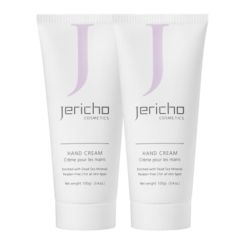 Jericho Cosmetics Hand Cream – Moisturizing & Nourishing with Aloe, Olive Oil & Dead Sea Salts – Hydrating Formula with Witch Hazel & Vitamin E – Non-Greasy, 3.4 oz - 2 Pack - style: 2 Pack