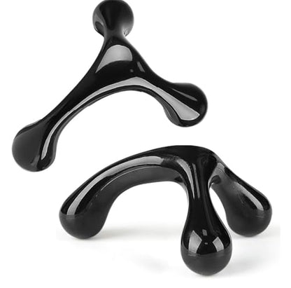 3 Point Hand Held Massage Tool, 2 Pcs Manual Trigger Point Massage Tools Deep Muscle Tissue Manual Massager, Handheld Palm Pressure Point Body Massager for Neck Shoulder Back Leg Muscle Pain Relief