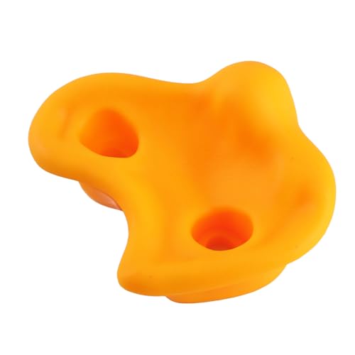 HERCHR 10 Rock Climbing Holds, PE Ergonomic Rock Wall Holds Grips for Indoor and Outdoor Playground Play Set Includes Mounting Hardware - color: Yellow