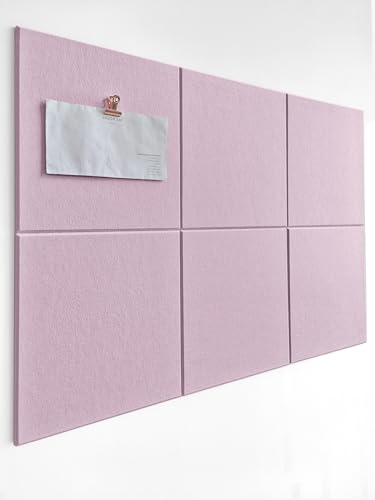 Cork Board 24 x36 Alternative - 6 Pack Felt Wall Tiles with Safe Removable Adhesive Tabs, Cork Boards for Walls Cork Board for Home Office Pin Board Tack Board - Sakura - color: Sakura, size: 6 Panels