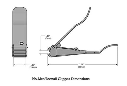 No-mes Toenail Clipper, Made in USA, Catches Clippings, Patented Ergonomic Grip, Built-in Nail File