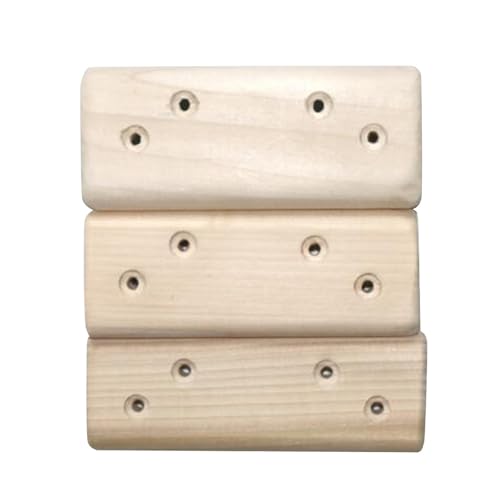 harayaa 3 Pieces Climbing Fingerboard Wooden Rock Climbing Holds Grip Pull Portable Wood Construction Suitable for Climber Training Finger