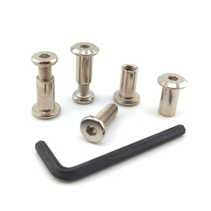 M6 x 3/4" Hex Drive Socket Cap Bolts Screws Kit,ALLOYPRO 35-Sets Binding Post Screws Socket Cover Connecting Bolt Fixing Post Screw for Furniture Chair Crib Table Cabinets,M6x20mm - color: Silver, size: Silver-M6*20mm-35sets