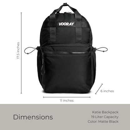 VOORAY 19L Katie Backpack, Large - Travel, Gym & Sports Backpack - color: Matte Black