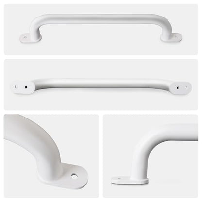 17 Inch White Playground Handles Indoor Kids Monkey Bar Ladders 6Pcs | Heavy Duty Solid Metal, Non-Slip Matte White Powder Coating, Comfy Secure Hand Grips for Playset Swing Set Climbing Frame - color: White-6pack