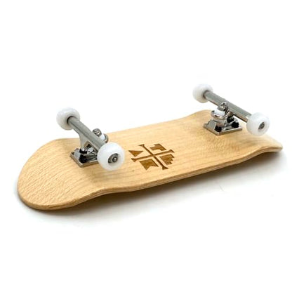 Teak Tuning 34mm Pro Fingerboard Complete - Fully Assembled with Pro Level Components - Pro Shaped Wooden Deck (34x97mm), UltraSpin Bearing Wheels, Prodigy Gen2 Trucks - Silver Heels - style: Silver Heels Edition