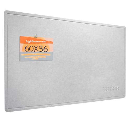 Large Bulletin Board - 60 x 36 Inches, Decorative Felt Pin Board for Wall - 5' x 3' Foldable Photo Display Board with Self-Adhesive Tape, Includes 20 Push Pins - Light Gray - color: Light Gray, size: 35.4" x 59"