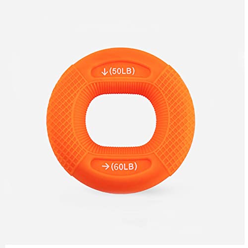 Silicone Finger Gripper Hand Resistance Band Gripping Ring Wrist Stretcher Finger Forearm Trainer Exercise Carpal Expander - color: 02-Orange-50-60LBS