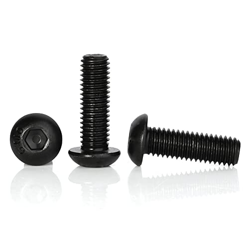 1/4-20 x 3/4" Button Head Socket Cap Screws, 50 PCS | Allen Socket Drive, Black Oxide, Grade 10.9 Alloy Steel, Fully Threaded - size: 1/4-20 x 3/4"