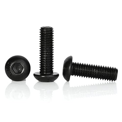 1/4-20 x 3/4" Button Head Socket Cap Screws, 50 PCS | Allen Socket Drive, Black Oxide, Grade 10.9 Alloy Steel, Fully Threaded - size: 1/4-20 x 3/4"
