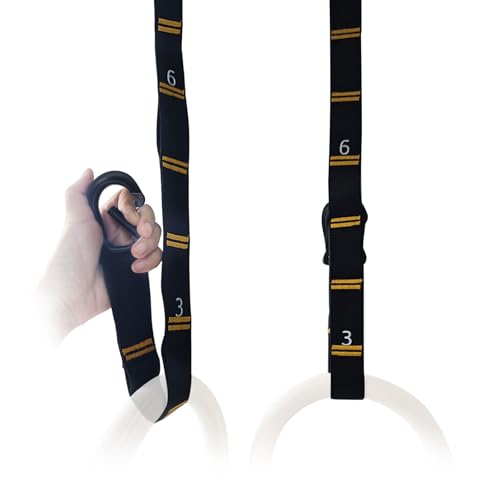 Adjustable Numbered Straps for Gymnastic Rings & Pull Up Handles, 8.2FT Long Each, 1000LBS Weight Capacity, Home Gym DIY Pull Down System Accessories(Only Straps No Rings)