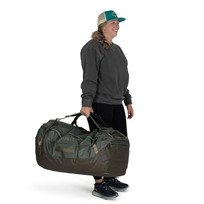 Osprey Transporter Lightweight Travel Duffel Bag - Extra Large Water Resistant Durable Gear Bag for Men and Women - color: Blue Flame/Nocturnal Blue, style: 120l