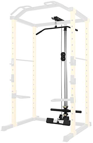 HulkFit Multi-Functional Adjustable Pro Series Power Rack Power Cage Exercise Equipment for Home Gym with Squat Rack Attachments and Accessories - Bench Press, Squats, and Deadlifts - Multicolor - style: Lat Pulldown V1