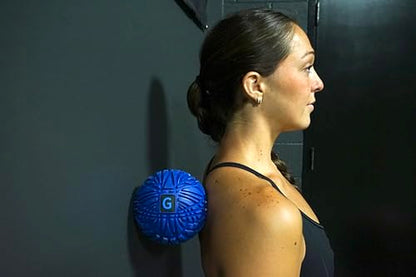 Large Trigger Point Massage Ball - 4.75 Inch Hard Rubber Therapy Ball for Myofascial Massage - Deep Tissue Massager for Myofascial Release (Also for Exercise and Pressure Point Recovery) - color: Blue (Large)