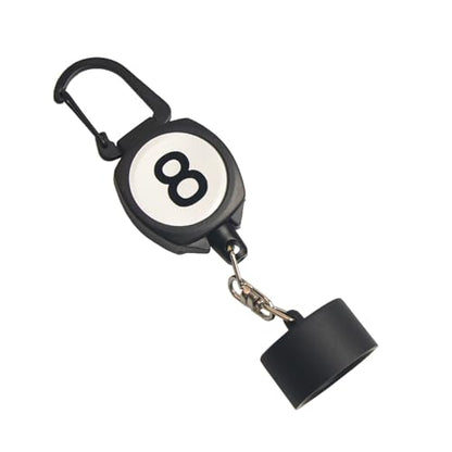 LAKE OF FIRE Pool Chalk Holder with Retractable Key Ring Black | Snooker & Billiards Pool Accessories, Professional Billiards Gifts for Men - size: Round