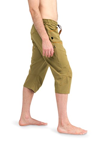 Ucraft "Xlite Rock Climbing Bouldering and Yoga Knickers ¾ Men's and Women's Capri Pants. Lightweight, Stretchy, Breathable - color: Mustard, size: Medium