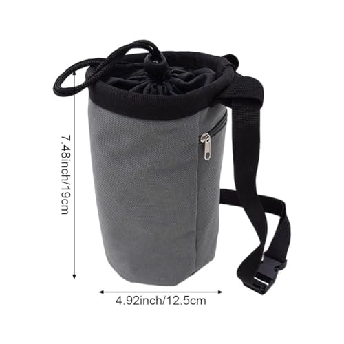 Adjustable Chalk Bag Waterproof Magnesia Sack with Belt Climbing Chalk Bag Magnesia Powder Pouch for Mountaineering Travel Sports - color: grey