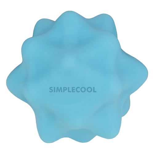 Small Spiky Massage Ball Trigger Point Massage Tool 2.2"×2.1" Blue | Solid Bumpy Massager for Deep Tissue Myofascial Release Hand Foot Plantar Fasciitis Pain Relief Knots Acupoint Yoga Fitness - color: Blue