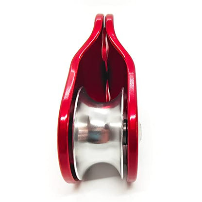 30KN Climbing Single Pulley Climbing Three Hole Hitch Pulley Climbing Bearing Pulley, Hauling Pulley for Rock Climbing, Rappelling, Zipline Sports etc.