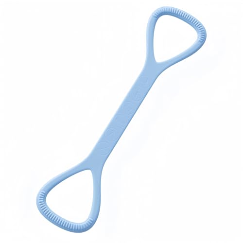 Figure 8 Resistance Band with Non-Slip Handles | Silicone Exercise Bands, Arm Shoulder Back Chest Workout, Portable Fitness Stretch Ropes for Home Gym, Yoga, Pilates, Rehab - color: 25LB Blue