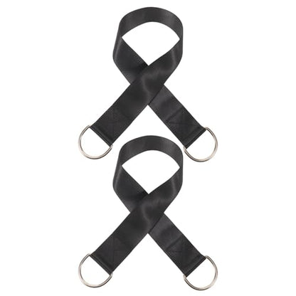 ibasenice 2pcs Dumbbell Loading Strap for Barbell: Fitness Loading Strap for Dip Belt - 30" Weight Plate Band fits Gym Fitness Powerlifting Squat, Black
