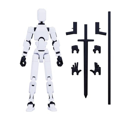 MerryXD T13 3D Action Figure,Assembly Completed Dummy Nova Titan Lucky 13 Action Figure 3D Printed Multi-Jointed Movable Toy White - color: White