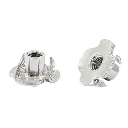 Litoexpe 50 Pcs M5 x 8mm T-Nuts, Stainless Steel Four Pronged Tee Nut for Wood, Rock Climbing Holds, Furniture