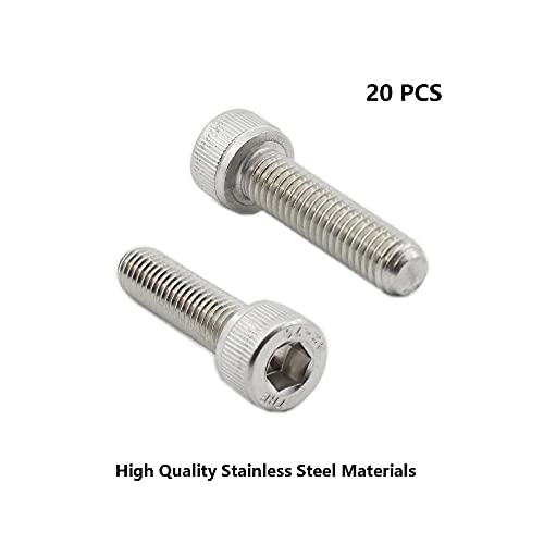 20 PCS Socket Head Cap Screws, TTZEZE 304 Stainless Steel Metric Machine Bolts Hex Socket Screw, Socket Drive Bright Finish Full Machine Threads for Shelf Chair Desk Install Repair (M8x20mm) - color: M8, size: 20mm