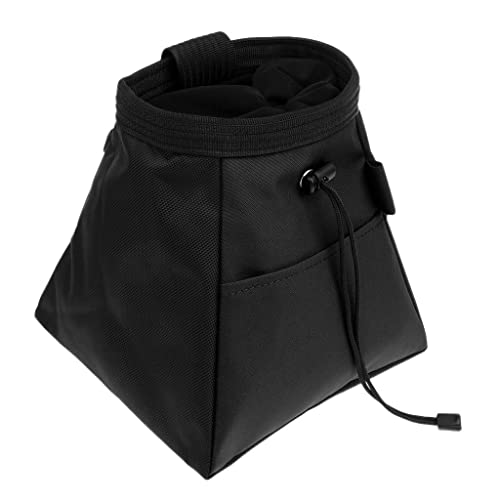 Climbing Chalk Bag Storage Bucket Stand Holder with Drawstring Closure and Soft Fleece Lining Water Resistant Material with Front and Back Poc