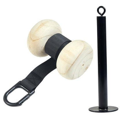 Adjustable Forearm Trainer with Natural Wood Handle – Wrist Roller Forearm Exerciser for Grip Finger & Arm Stability Training