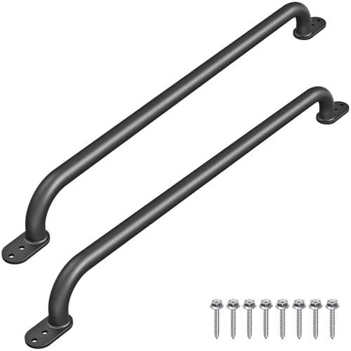 Dolibest 42 Inch Metal Safety Handles, Playground Ladder Handle, Long Grab Handles for Kids Playhouse, Treehouse, Rock Climbing Wall, Swing Set Accessories, Indoor & Outdoor Use (2PCS)-Black - color: D: Black-42 Inch-2pcs